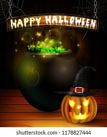 Halloween pumpkin realistic with heat. Isolated on white.