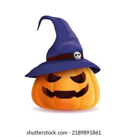 Halloween pumpkin realistic with heat. Isolated on white. For Your Design