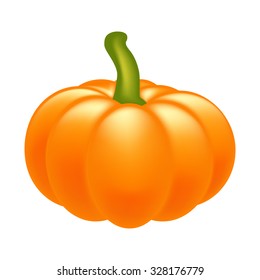 Halloween pumpkin realistic vector illustration isolated on white background. Image created with gradient mesh.
