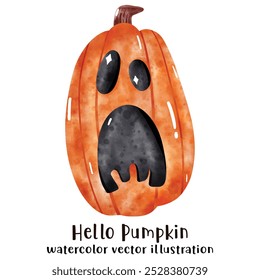 Halloween pumpkin, retro, groovy style, Happy Halloween.