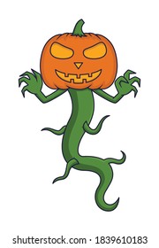 Halloween Pumpkin Root Ghost. The Pumpkin Root Ghost that comes during Halloween. In October, it’s time to celebrate Halloween with this Halloween roots ghost illustration