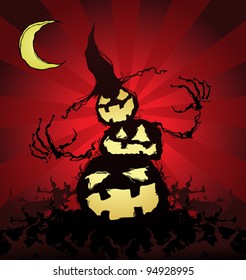 Halloween Pumpkin Scarecrow Cartoon Character
