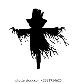 Halloween pumpkin scarecrow isolated on white background.