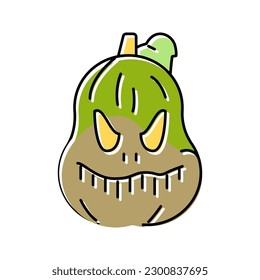halloween pumpkin scary color icon vector. halloween pumpkin scary sign. isolated symbol illustration