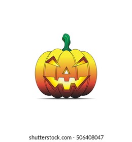 Halloween pumpkin and scary eyes  light color vector