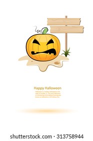 Halloween pumpkin with scary face 