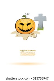 Halloween pumpkin with scary face 