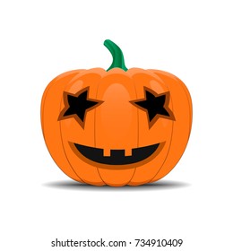 Halloween pumpkin with scary face