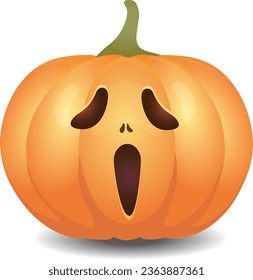 Halloween Pumpkin, scary pumpkin face Halloween holiday, Vector illustration.