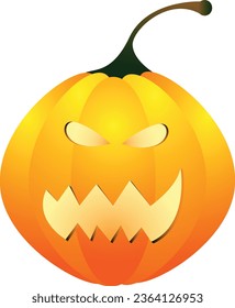 Halloween pumpkin scary face icon for your design, easily editable icon, vector art illustration