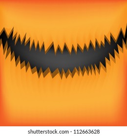 Halloween pumpkin scary face on black  ,EPS10 Vector background