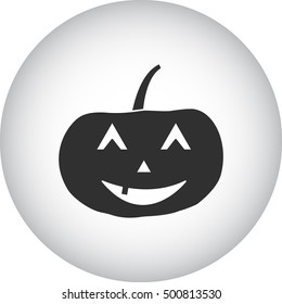 Halloween pumpkin with scary face sign silhouette symbol icon on background