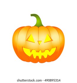 Halloween pumpkin with scary face, vector design