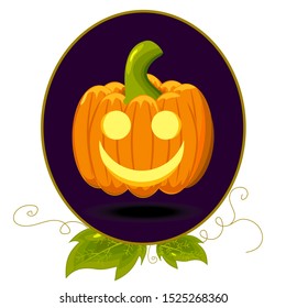 The halloween pumpkin. Scary pumpkin faces. Hand drawn cartoon illustration vector.