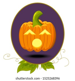 The halloween pumpkin. Scary pumpkin faces. Hand drawn cartoon illustration vector.