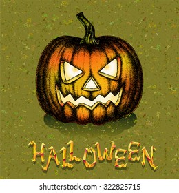 Halloween Pumpkin. Scary Jack. Vector illustration. eps8