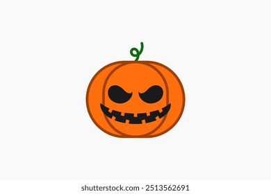 Vector de icono de sonrisa de miedo de calabaza de Halloween