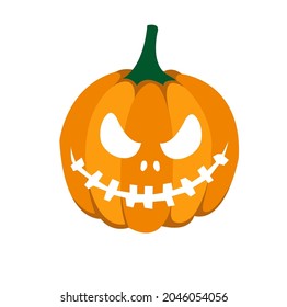 Halloween pumpkin with scary smile, illustration concept.