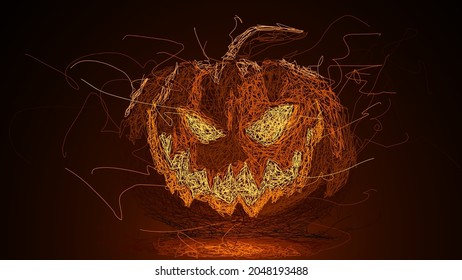 Halloween pumpkin with scribble effect
