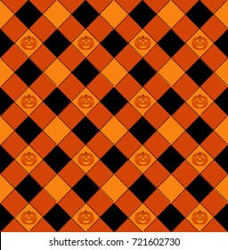 Halloween Pumpkin Seamless Background Pattern Design 