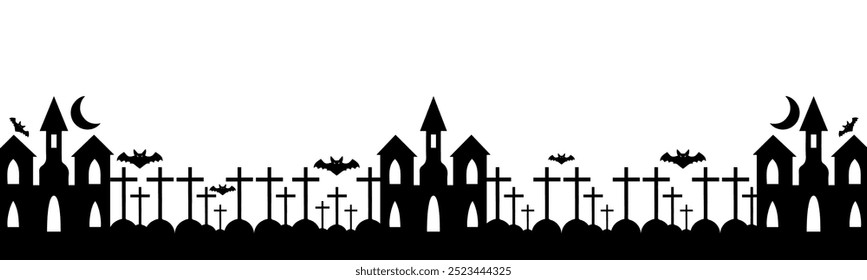 Halloween pumpkin seamless banner. Halloween flat vector background illustration