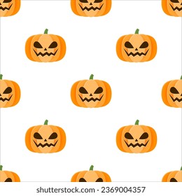 Halloween pumpkin seamless pattern background.