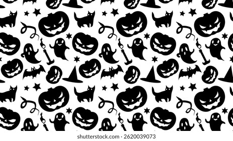 Halloween Pumpkin Seamless Pattern Background Clipart