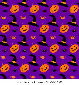 Halloween pumpkin seamless pattern background.