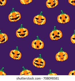 Halloween pumpkin seamless pattern background