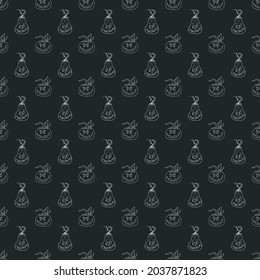 Halloween pumpkin seamless pattern. Cute cartoon pumpkins, holiday background design, vector illustration.