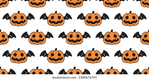 halloween pumpkin seamless pattern Jack O Lantern ghost spooky bat wing vector cartoon gift wrapping paper repeat wallpaper tile background scarf isolated devil evil illustration doodle design