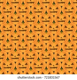 Halloween pumpkin seamless pattern. Scary repeating texture, endless background. Vetor illustration