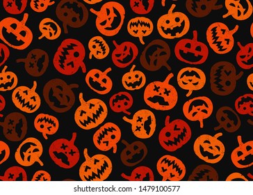 Halloween pumpkin seamless pattern. Vector illustration background. For print, textile, web, home decor, fashion, surface, graphic design