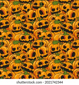 halloween pumpkin seamless pattern vector