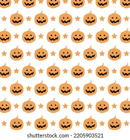 Halloween pumpkin seamless pattern vector background