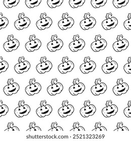 Halloween pumpkin seamless pattern. Vector illustration