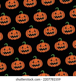 Halloween Pumpkin Seamless Patterns Vector