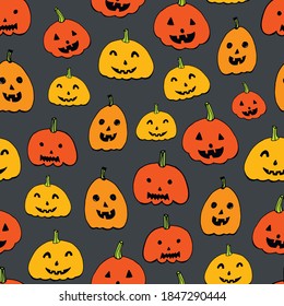 Halloween pumpkin seamless vector pattern