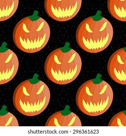 Halloween pumpkin seamless vector pattern background wallpaper