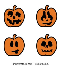 Halloween Pumpkin Set Collection Vector