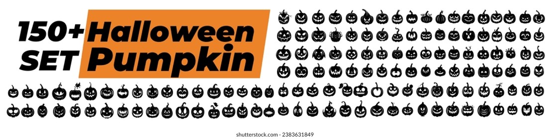 Deslumbramiento del parche de calabaza: Ilustración de Scary Halloween Vector Illustration Collection para la celebración de Helloween