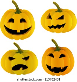 Halloween pumpkin set, Jack O Lantern icons