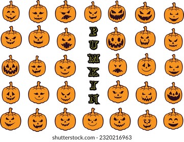 Halloween pumpkin set, Scary Pumpkin Face Vector Bundle, Pumpkin Face Clipart,  Funny Eyes Mouth Vector, Black Pumpkin Face, Halloween face EPS, Scary Faces