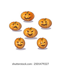 halloween pumpkin set scary fases