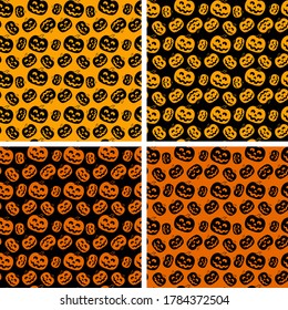 Halloween pumpkin set seamless pattern for business, scrapbook, decoration, and creative creativity.