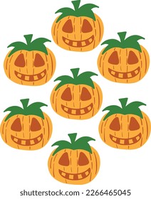 juego de calabaza de halloween, adecuado para usar para el patrón en tu arte de diseño