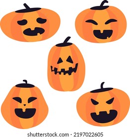 Halloween Pumpkin Set vector. Pumpkin.