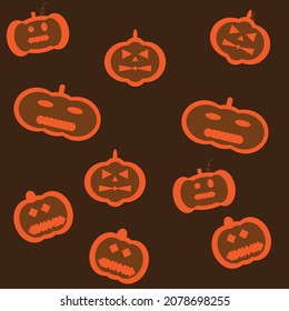 Calabaza de Halloween conjunto vector espeluznante en el fondo
