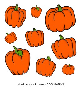 Halloween pumpkin set. Set of Vector Halloween Design Elements. Halloween. Vector illustration.