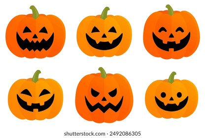 Halloween pumpkin set vector illustration